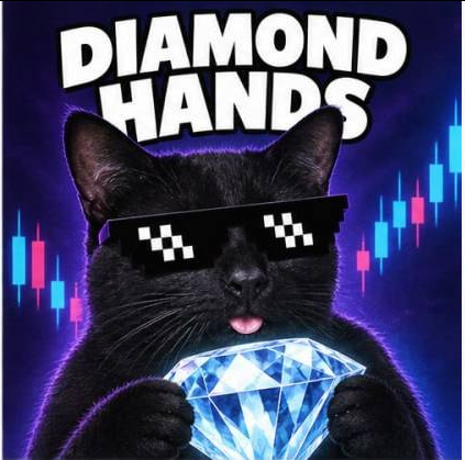 Blackie wearing pixel sunglasses and holding a diamond